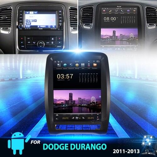 2din Android For Dodge durango 2011-2013 Tesla style Vertical screen Car GPS Navigation Stereo DVD Multimedia Player Radio Ster