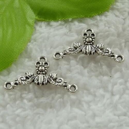 340 pieces antique silver nice connectors 26x14mm #3128