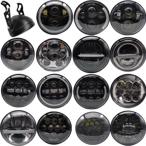 5-3/4" 5.75 Motos 45W Iron 883 DRL LED Lamp Headlight for Sportster Steet Bob CVO Softail Triumph Speed Triple Motorcycle Light