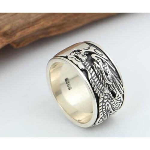 925 STERLING SILVER dragon RING jewelry Men Women gift A5736