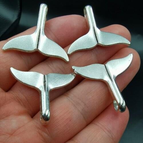 Antiquing 8PCS Alloy Mermaid Tail Fish Caudal Fins Charms For Neckalce Pendant Findings DIY Jewelry Making Accessories 29*33MM