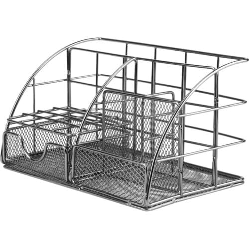 ABSF Simple Wrought Iron Desktop Multifunctional Student Creative Office Stationery Storage Basket