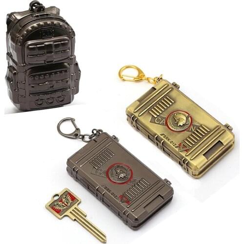 New Game Pubg Level 3 Bag Keychain PUBG Treasure Box AK 47 With Key Chain Ring Holder Pendant llaveros Porte Clef Men Jewelry