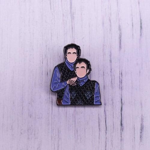 Stepbrother Brennan And John c Reilly Lapel Pin American Family Comedy Enamel Brooch For Coat Scarf Sweater Badge
