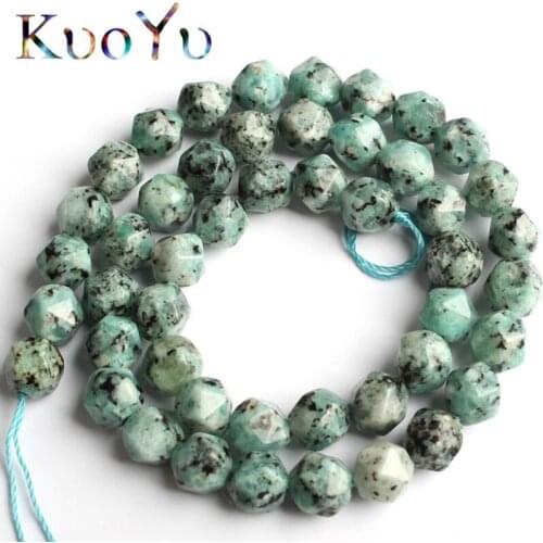 Wholesale Faceted Blue Spot Stone Beads Round Loose Spacer Beads For Jewelry Making 15'' Strand 6/8/10mm DIY Bracelets Necklace