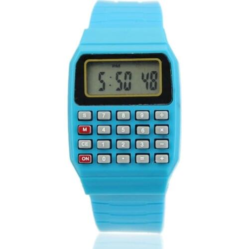 Children Electronic Calculator Silicone Date Multi-Purpose Keypad Wrist Watch