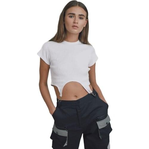 Patchwork T-Shirts Women Spring Sexy Nightclub Queen Tops Korean Harajuku Work Club Tees Streetwear Sexy Gothic Punk Tshirt