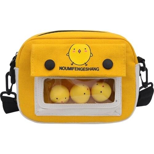 Summer New Cartoon Cute Ins Canvas Small Crossbody Bag Womens Bag New Summer Small Fresh Student One Shoulder Messenger Bag