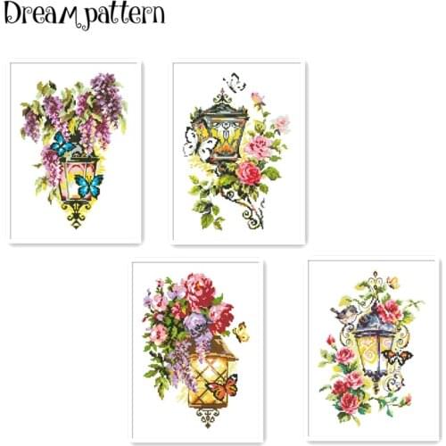Light of inspiration cross stitch kit flowers 18ct 14ct 11ct cotton silk thread white fabric embroidery DIY handmade needlework