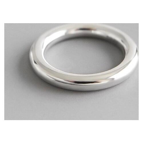 Real 990 Sterling Silver Smooth Circle Wedding Rings For Women , Classic Engagement Ring Female Silver Fine Jewelry 2020