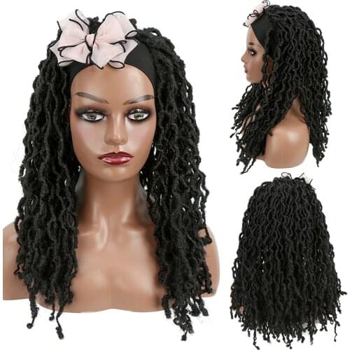 Natifah Faux Locs Dreadlocks Wigs Braided Wig Synthetic Goddess With Headband For Women Gypsy Locs Soft Dreads Braiding Hair Wig
