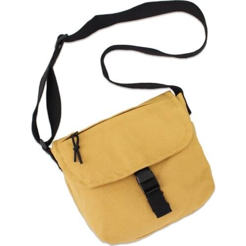 New Simple Canvas Womens Bag Net Red Student Solid Color Messenger Bag Leisure Fashion Trend One Shoulder Bag