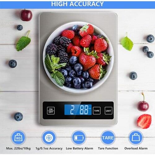 New 15Kg 1g/0.1oz Digital Kitchen Scale Electronics Scale Stainless Steel Weighing Scale LCD Digital Cooking Scale dropshipping