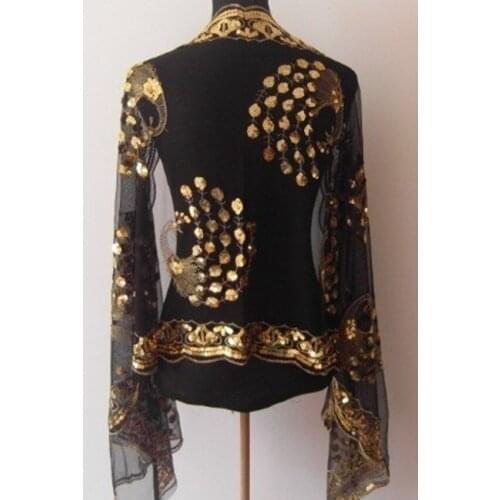 New Chinese Womens Silk Polyester Sequin Embroider Shawl Scarf Wholesale and retail WSA72