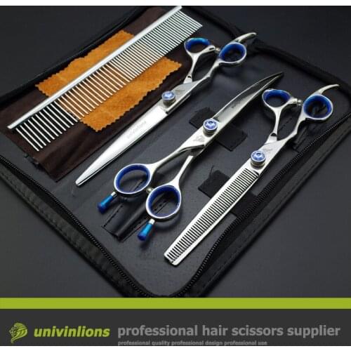 7" VG10 left hand cutting cat hair scissors curved professional dog shears dog grooming scissors dog cat hair animal clippers