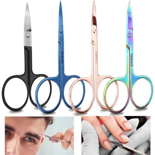 Scissor Cuticles Stainless Steel Manicure Small Sissors Staight Nail Edge Cutter Nipper Clipper Dead Skin Remover Eyebrow Tools