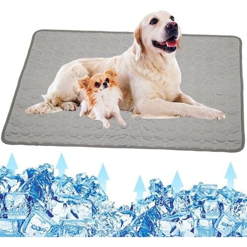 Dog Cooling Mat, Pet Dog Self Cooling Pad, Ice Silk Washable Summer Cool Mat for Cats, Kennels, Crates and Beds