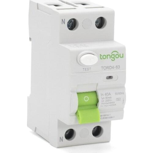 Residual Current Circuit Breaker Differential Breaker Safety Switch TORD4-63 AC 2P 16A 10mA 30mA 6KA RCCB RCD 110V 230V