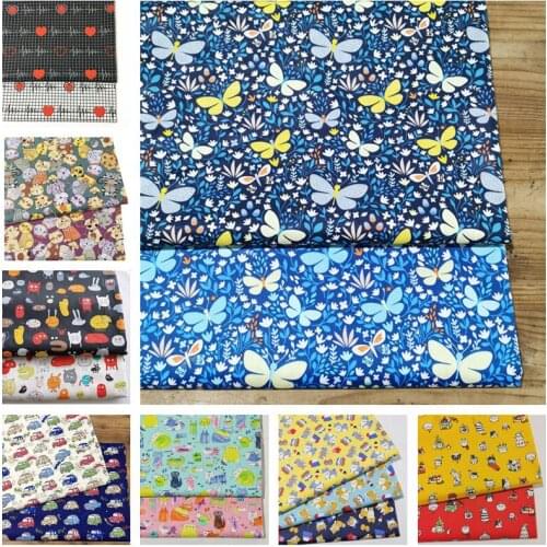 New Twill Cotton Fabric For DIY Sewing Craft Baby Dress Patchwork Quilting Fat Quarters Tildas Home Sheets Tissus Cartoon Cloth