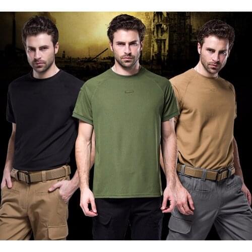 Shanghai Story Men Military T Shirts New Summer Army Quick Dry Black Green Brown T-Shirt Tactical Tees Tops For Male