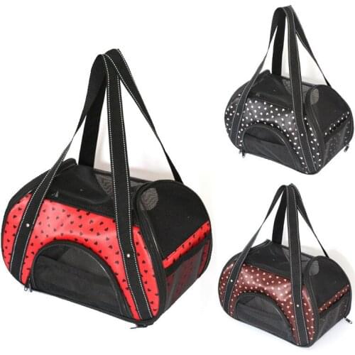 Foldable Pet Carrier Bag Outdoor Cat Dog Carrier Bags Puppy Teddy Carrying Travel Shoulder Bag Breathable Pet Handbag Supplies