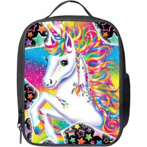 Unicorn Lunch Bag Customized Moon Horse Dog Animal Anime Teenagers Boys Girls Kid School Thermal Cooler Insulated Tote Box
