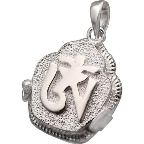 Tibetan Buddhist Pure Silver 24K Golden Manipo Buzz Small Gawu Box Necklace Pendant to Prevent Evil Amulet
