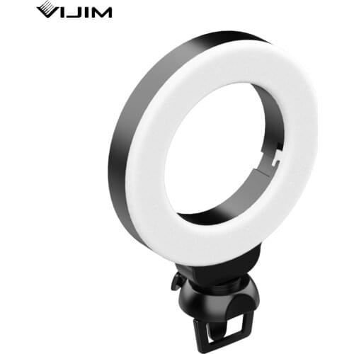 VIJIM CL06 Mini 4 Inch LED Ring Light Clip-on Laptop Video Conference Lighting 3 Lighting Modes 3200K-6500K Dimmable USB Powered