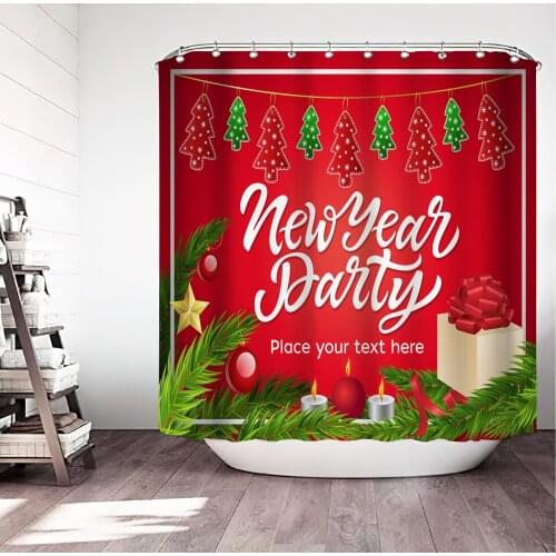 Merry Christmas Series Santa Claus Snowman Shower Curtain Waterproof Bathroom Decoration Home Decoration