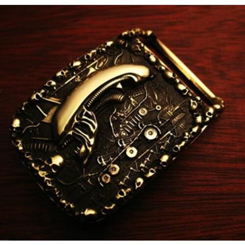 Handmade Alien Creature Pattern High-grade Brass Belt Buckle ｜ Mens Belt Head ｜ Belt Accessories