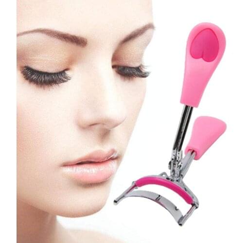 1PCS Multicolor Lady Professional Peach Heart Handle Eyelash Curler With Comb Tweezers Curling Eyelash Clip Cosmetic Eye Beauty