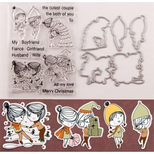10*15 NEW Girl Transparent Clear Stamps and Metal Cutting Dies Sets/Seal For DIY Scrapbooking/Photo Album Card Making
