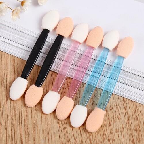 10Pcs/pack Double-Head Pro Sponge Eye Shadow Eyeliner Brush Portable Nail Mirror Powder Brush For Women Applicator Makeup Tools