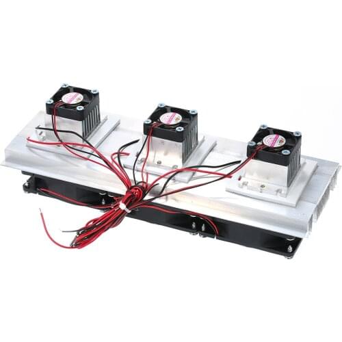 180W Trinuclear Thermoelectric Peltier Refrigeration Air Cooling System Kit Cooler 3xFan