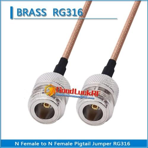 1X Pcs Dual L16 N Female to N Female plug Pigtail Jumper RG316 Extend cable copper RF Connector Coaxial Low Loss