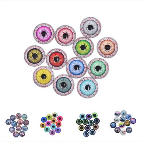24PCS/lot New high quality mixed with 8-20mm Round In Paris Dragon Eyes Glass Cabochon Flatback Photo Cameo DIY Accessories