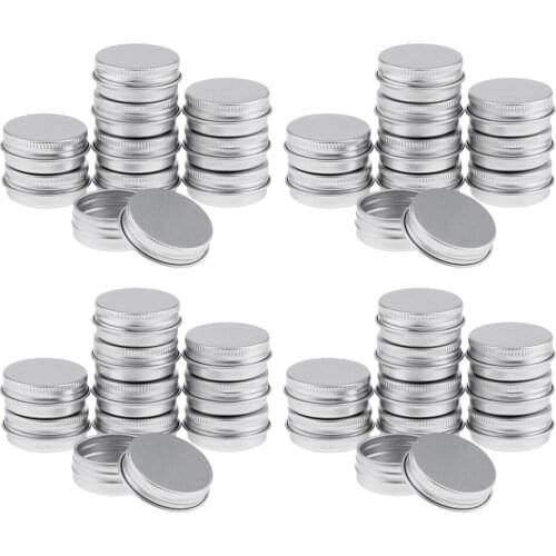 40pcs 15ml Aluminium Empty Lip Balm Tin Pots with Screw Lid, Cosmetic Cream Jar Bottle Reusable Container