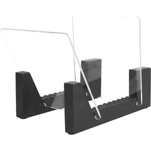 68UB Acrylic Record Storage Racks Showcase Your Favorite LPs Desktop Record Holder Retro Walnut Album Storage Rack for Parlor