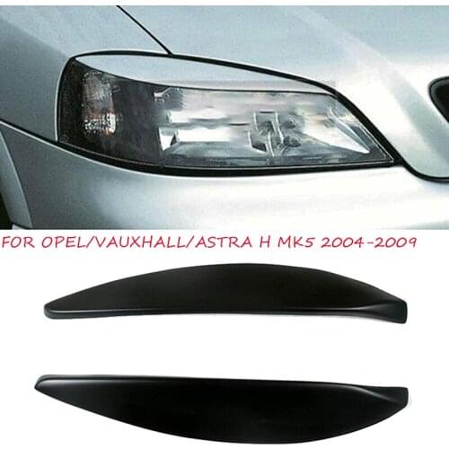 Car Front Headlight Lamp Eyebrows Eyelids Moulding Cover Trims Head Lamp Eyelids Sticker For Opel Vauxhall Astra H MK5 2004~2009