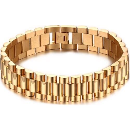 BC Titanium Stainless steel Classic Biker bangle Watchband Design Men Jewelry President Strap Bracelet