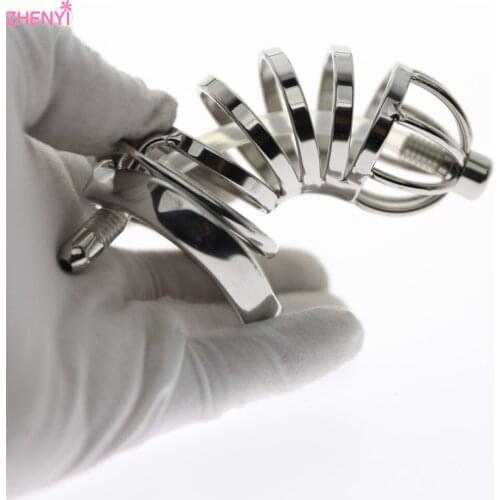 BDSM Male Stainless Steel Chastity Device Belt Cock Prison Metal Cock Cage Extreme Cock Lock Restraint Ring Sex Toys For Men