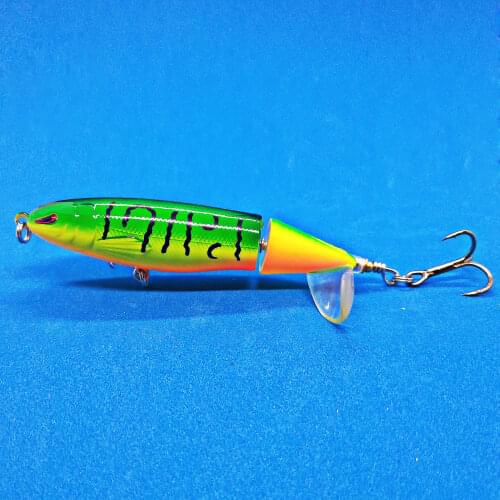 DHYJSFDC Classic 110mm 15g Whopper Popper Topwater Fishing Lure Artificial Bait Hard Plopper Soft Rotating Tail Fishing