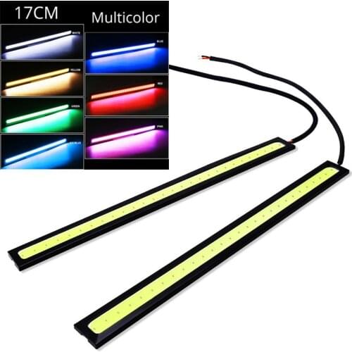 2pcs 17cm Daytime Running Light Universal Car COB DRL LED Strip Light External Lights Auto Waterproof Car Styling Led DRL Lamp