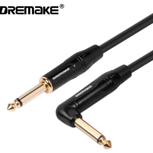 DREMAKE 6.35mm TS 1/4 Inch Male to 1/4 Inch Male L-S UnBalanced Interconnect Cord 6.35mm to 6.35mm Stereo Audio Cable for Guitar