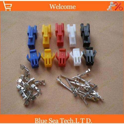 Black/Red/Blue/Yellow/White Blue 2 Pin/way Connector 2.54mm SM-2P JST2.54 electric coupler for E-Bike/ car /electronic circuit