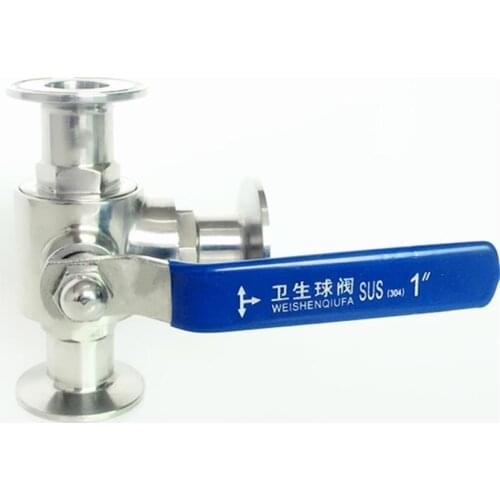 Fit 19mm 3/4" Pipe OD x 1.5" Tri Clamp Sanitary L-Port Ball Valve SUS 304 Stainless Beer Brewing Home Factory
