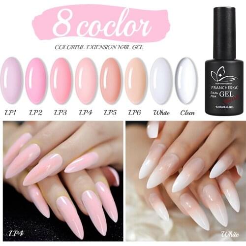 12ML Nail Extension Gel Quickly Nail Extend Glue Painless Lengthening Colorful Nail Art Glue Fast Drying Long Lasting Nail Tools
