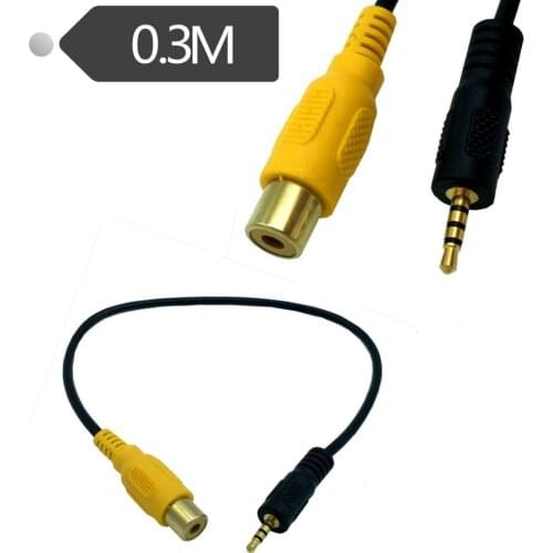 GPS navigator video AV input adapter cable 2.5MM reversing camera male plug to lotus busbar