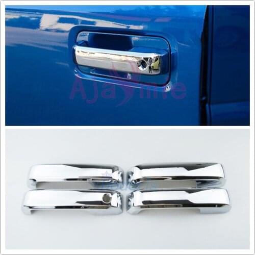 Chrome handle Protective Cover Door Handle Outer Bowls Moulding Trim Smart Hole Chrome 2015 2016 2017 For Ford F150 Accessories