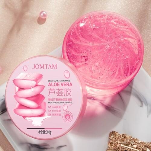 JOMTAM Acne Moisturizing Natural Jelly Mask Skin Care Pink Aloe Vera Gel 300g